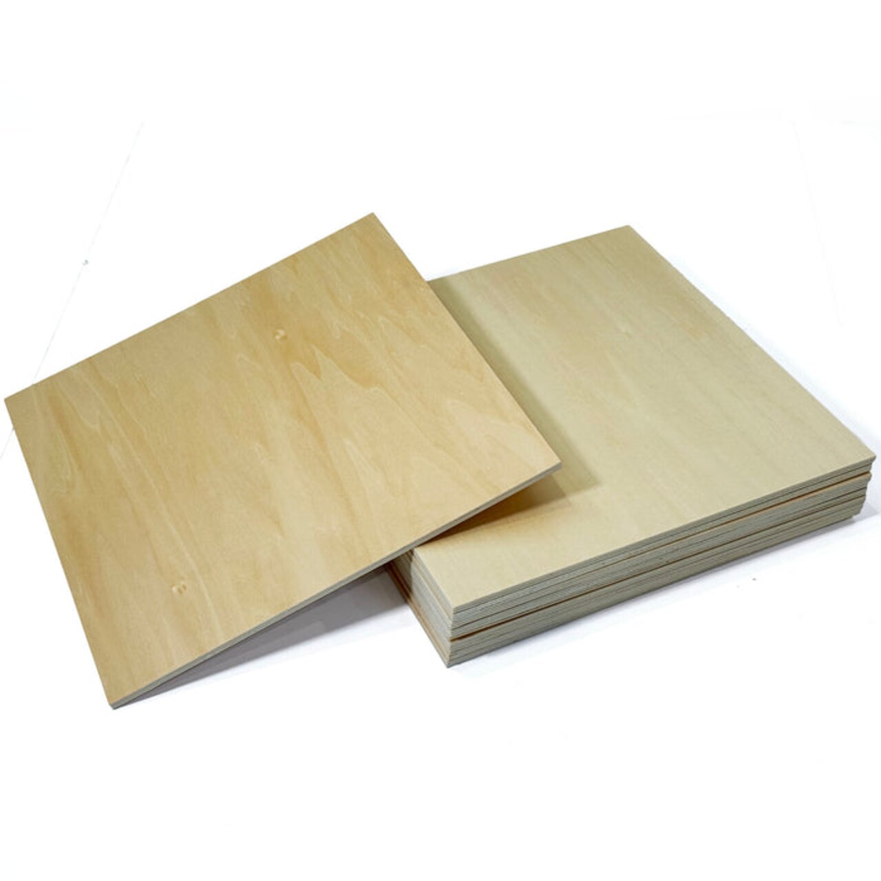 Basswood Plywood Sheets – 12x18 or 12x12 Unfinished or Finished Wood Sheets for Crafts, Laser Cutting, DIY – 10 Pack